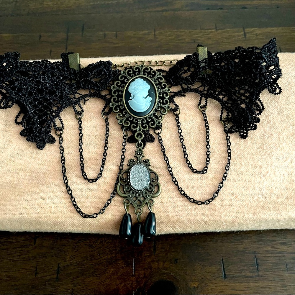 🌙2/$27🌙 Fairy Grunge Lace Choker Necklace 🪄🖤🧚🏻⚔️